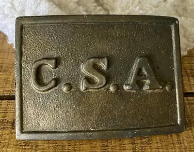 CSA Rectangle Belt Plate Confederate Buckle - REPRODUCTION • $15