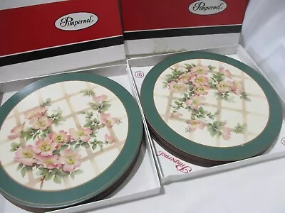 Vintage Deluxe Pimpernel Round Placemat  Romantic Rose  -2 Boxes Of 6 - Like New • $65