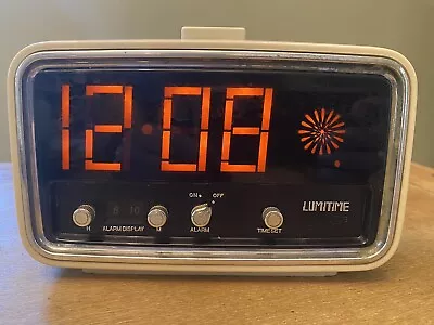 Vintage Tamura Lumitime Alarm Clock Model CC-11  Starburst 1970's Bone Color • $104.40