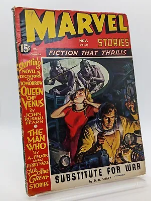 MARVEL STORIES Pulp November 1940 Human Torch Appearance Ad For Marvel Comics • $2500