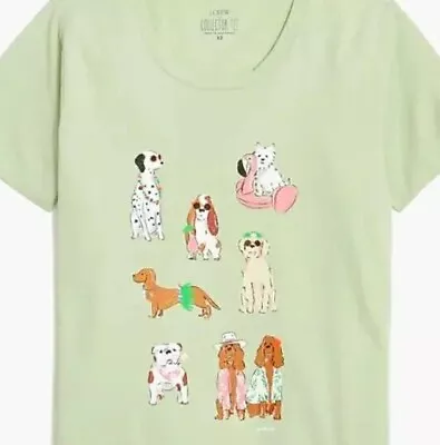 NWT J Crew Dog Graphic Puppy Boho Summer Beach Tee Shirt • $28