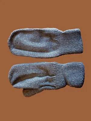 Swiss Military Wool Mittens Army Cold Weather Leather Palms Surplus • $15.95