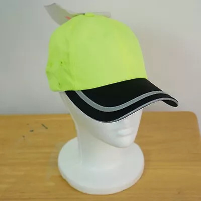 Port Authority Safety Cap Hook & Loop Strap Yellow Black Reflective Display Hat • $15