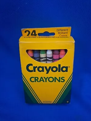 Vintage Box Crayola Crayons 24 Colors 1990 NEW Binney Smith-Open Box 85 • $14.16