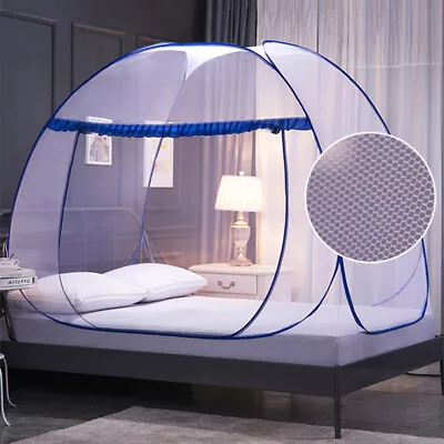 Single Door Netting Folding Zipper Mosquito Net Mongolian Yurt Lace Cover Tent • £13.14