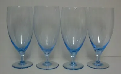 Mikasa ELEGANCE / ELEGANT (AZURE BLUE) Ice Tea Glasses   SET OF FOUR • $95.95