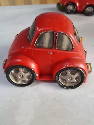 Funky Car Money Box VW Beetle RED Resin.  • £10