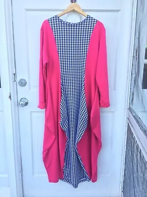 Vtg SAM FASHION NEW YORK Pink Dress Women's Plus Size XL Pattern • $27
