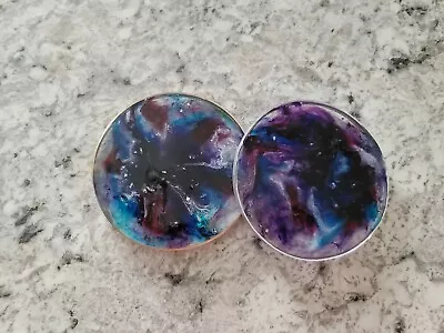 Epoxy Resin 4 Piece Circle Square Alcohol Ink Marbled Coaster Set Customizable • $20