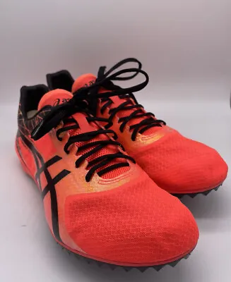 ASICS Cosmoracer MD US 8 / EU 41.5 Men's Coral/Black Track & Field Spikes EUC! • $28.99