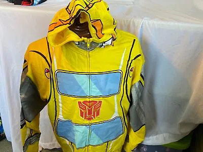 Universal Studios Shirt Transformers Bumblebee Jacket Hoodie Fleece Zipper Sz L • $69.99