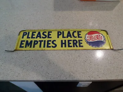 Vintage PEPSI Metal Sign - ( PLEASE PLACE EMPTIES HERE ) • $149.99