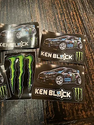 Pack Of (5) Ken Block Ford Monster Energy Race Car Promotional Stickers • $11.99