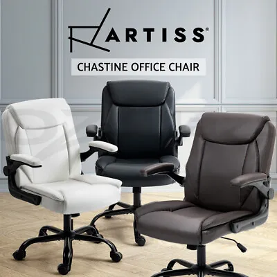 Artiss Office Chair Leather Executive Computer Chairs Gaming Black White Brown • $105.95