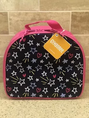 Girls Lunchbox Bag Gymboree Stars Hearts Pink Navy New • $12