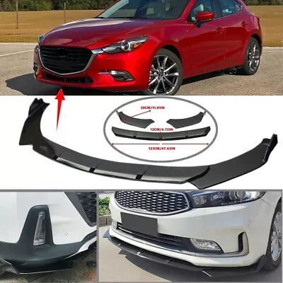 Add-on Universal Front Lip Splitter Spoiler Glossy Black For Mazda 3 Wagon Hatch • $63.99