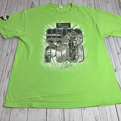 Ryan Villopoto Kawasaki Monster Energy Graphic T Shirt #1 Mens Size XL Green Tee • $18.95