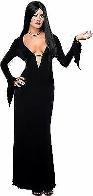 Morticia Addams Family Womens Costume Black Sexy Gown Dress Halloween Rubies • $86.99