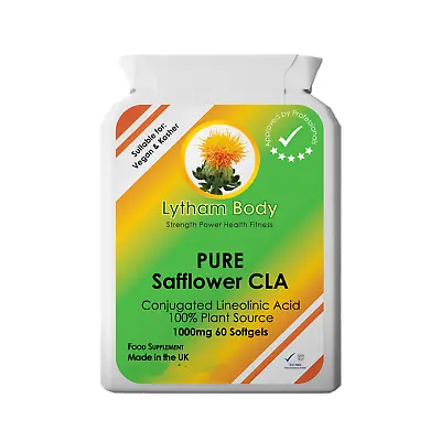 Conjugated Linoleic Acid Safflower Oil 60 X 1000mg Per Capsule CLA Weight Loss • £11.69