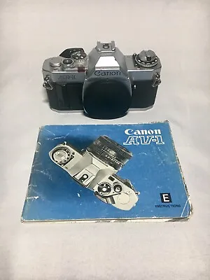 Canon AV-1. 35mm Film Camera. Fully Working. Original Instruction Booklet • £35