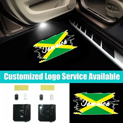 2x LED Car Door JAMAICA FLAG Logo Welcome Projector Ghost Shadow Light Universal • $18.04