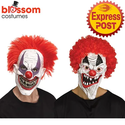 AC1151 Big Top Terror Killer Clown Costume Mask Hair Scary Circus Halloween • $27.50