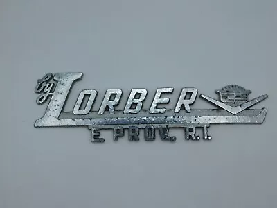 Vintage Lorber Cadillac East Providence Rhode Island Metal Dealer Emblem • $39.99