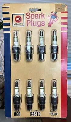 Vintage AC DELCO R45TS FIRE RING Spark Plugs Green Stripe Stock # 860 NOS • $84.29