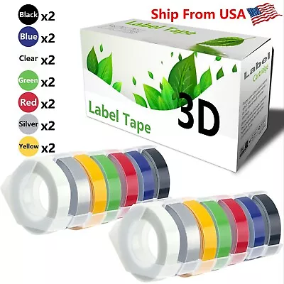 (7Color2set) LabelTape 3D Used For Dymo Maxi 1755 Label Makers • $20.99