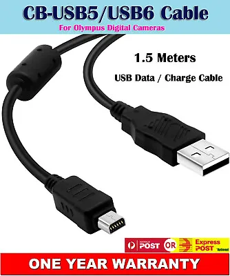 USB Adapter Cable CB-USB5 CB-USB6 For Olympus TG-1 TG-310 TG-320 T-610 TG-620 AU • $9.95