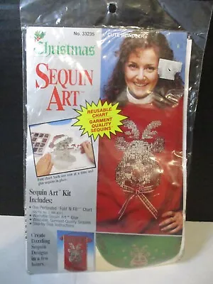 Distlefink Designs Christmas Sequin Art Cute Reindeer No. 33235 • $10.39