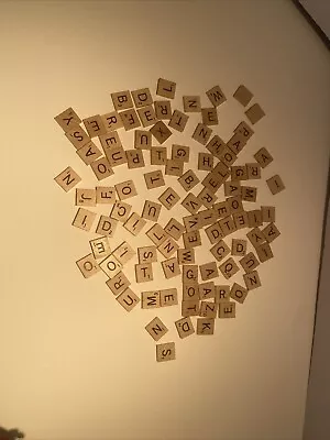 100 Genuine Scrabble Wood Letter Tiles From Vintage/Older Board Games • $19.99