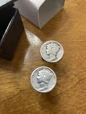 $13.98 • Buy Mercury Dime 90% Silver Coin Jewelry Cuff Links-Gift Box Included.
