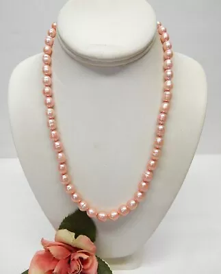 Honora 925 Sterling Silver & Graduated Genuine Pink Pearl Bead Necklace 19  • £8.03