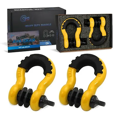 AYA Gear D Ring Shackle 2 Pk|62700 Ibs Break Strength 7/8  Screw Pin YellowBlac • $25.97