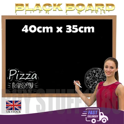 £9.54 • Buy Premium Blackboard Magnetic Wooden Framed Office Notice Menu Kids Chalk Board Uk