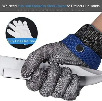 Safety Cut Proof Stab Resistant Stainless Steel Metal Mesh Butcher Work Gloves • £13.20