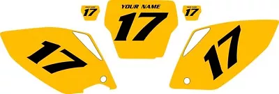 2007 HONDA CRF450 Custom Pre-Printed Yellow Backgrounds With Black Numbers • $43.99