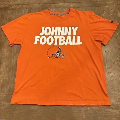 Distressed Cleveland Browns Nike Johnny Manziel Johnny Football T Shirt Size XL • $9.99