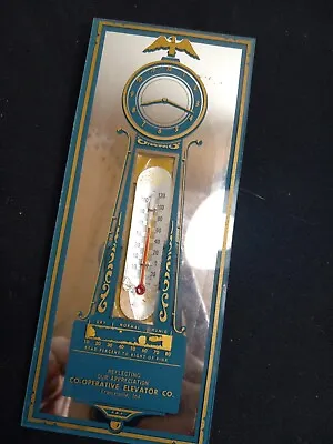 Vintage Mirrored Midwest Co-op Elevator Advertisement Thermometer Indiana /96 • $30