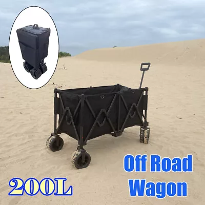 200L Large Beach Trolley Camping Wagon Folding Storage Cart 150kg Load • $129.99