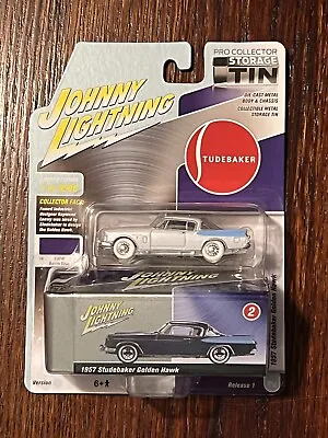 Johnny Lightning Collectors Tin 1957 Studebaker Golden Hawk WHITE LIGHTNING • $56.09