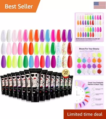 High-Quality Poly Gel Nail Set - 20 Versatile Colors For Beginner Nail Art • $44.99