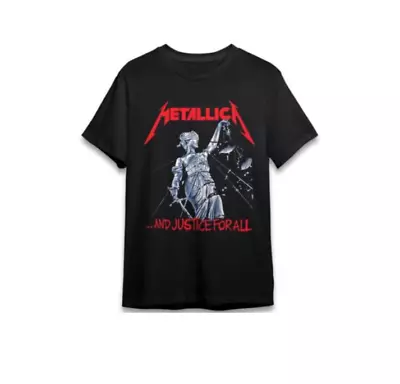 Metallica 'And Justice For All' Men's Black Graphic Short Sleeve T Shirt • $15.99