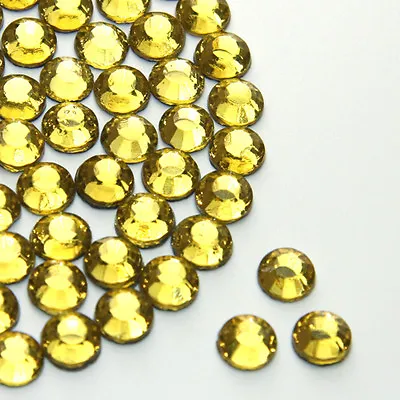 £1.99 • Buy Light Topaz Flat Back Rhinestones Diamante Gems Hotfix/Glue On AAA Quality