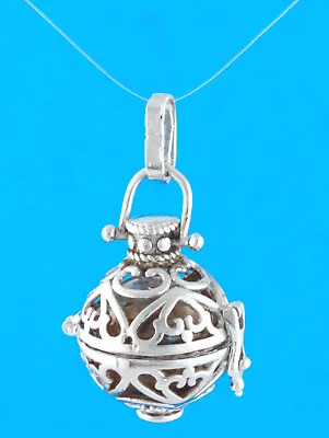 1970s - VINTAGE SILVER TONE PERFUME BALL PENDANT / LOCKET • $12.99