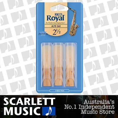 $16.95 • Buy Rico Royal Alto Sax Saxophone 3 Pack Reeds Size 2.5 (2 1/2 - Two And A Half) 3PK