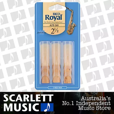 Rico Royal Alto Sax Saxophone 3 Pack Reeds Size 2.5 (2 1/2 - Two And A Half) 3PK • $23.95