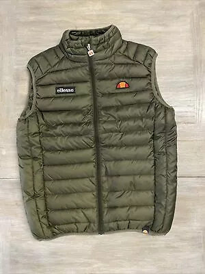 Ellesse Jacket Mens XS Extra Small Gilet Vest Bardy Khaki Green RRP £65 • $24.65