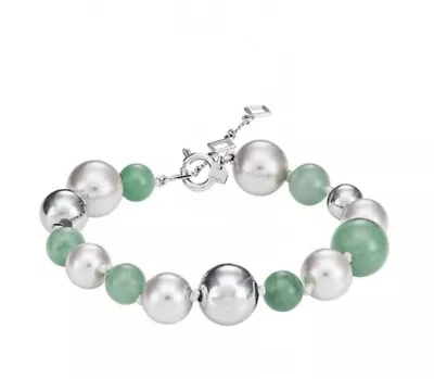 MISAKI Monaco Bracelet Silver Plated Brass W/Handmade Pearls & Quartz Beads. • $73.36